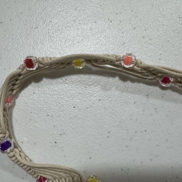 Handmade Macrame Beaded Belt | Boho Hippie Waist Sash | Colorful Rope Knot Tie main image 4